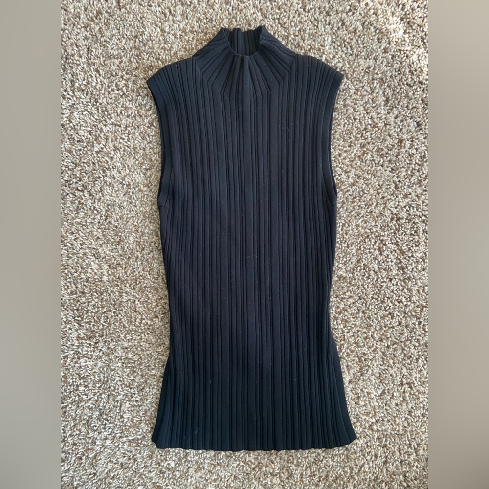 NWOT Black Open Edit High Neck, Open Back Top